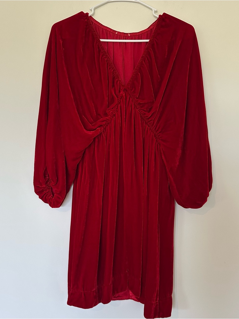 Silk Blend Red Velvet Dress Medium Holiday Christmas